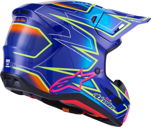ALPINESTARS SM7 Helmet - Cast - Gloss/Blue/Pink/Yellow Fluo - XS 8302626-7254-XS