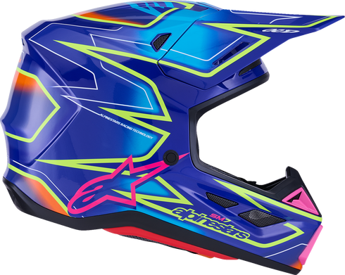 ALPINESTARS SM7 Helmet - Cast - Gloss/Blue/Pink/Yellow Fluo - 2XL 8302626-7254-XXL