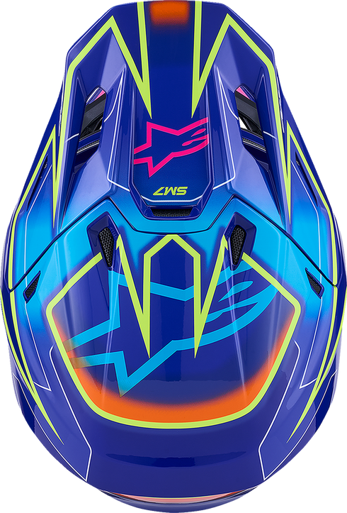 ALPINESTARS SM7 Helmet - Cast - Gloss/Blue/Pink/Yellow Fluo - XL 8302626-7254-XL
