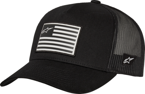 ALPINESTARS ALPINESTARS Flag Flat Trucker Hat - Black/Black 1235-81960-1010-OS - 2501-4448