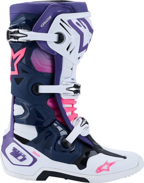 ALPINESTARS Tech 10 Boots - White/Violet/Navy/Pink Fluorescent - US 14 / EU 49.5 2010020-2780-14