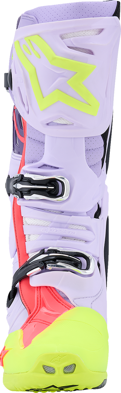 ALPINESTARS Tech 10 Supervented Boots - Purple/Fluorescent Yellow/Diva Pink - US 9 / EU 43 2010520-3150-9