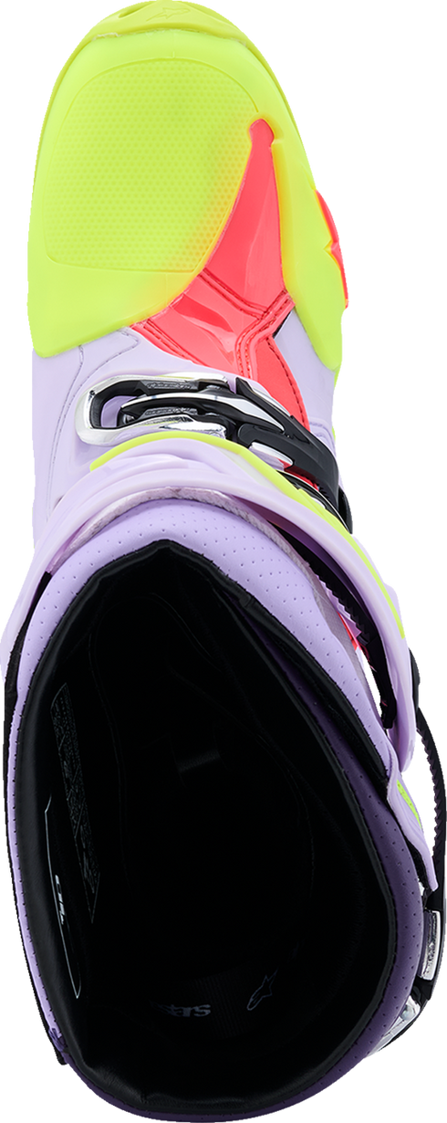 ALPINESTARS Tech 10 Supervented Boots - Purple/Fluorescent Yellow/Diva Pink - US 10 / EU 44.5 2010520-3150-10