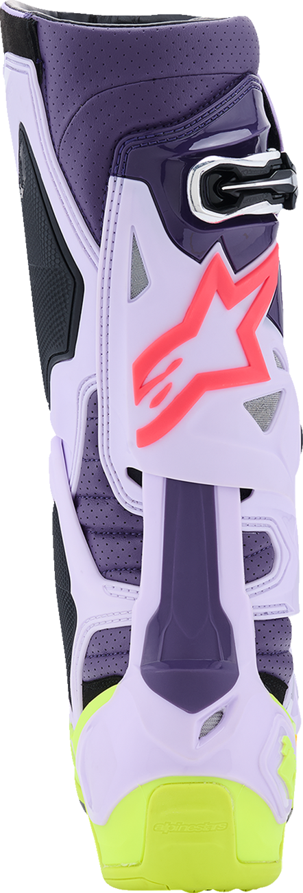 ALPINESTARS Tech 10 Supervented Boots - Purple/Fluorescent Yellow/Diva Pink - US 10 / EU 44.5 2010520-3150-10
