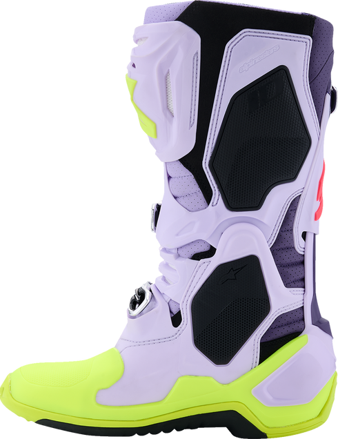 ALPINESTARS Tech 10 Supervented Boots - Purple/Fluorescent Yellow/Diva Pink - US 14 / EU 49.5 2010520-3150-14