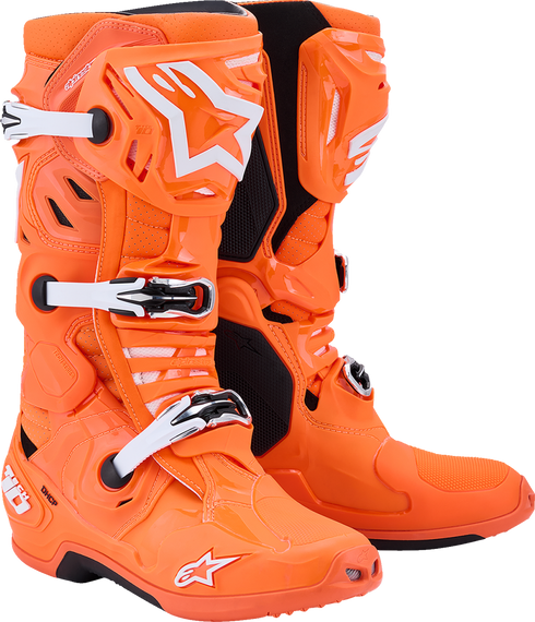 ALPINESTARS Tech 10 Supervented Boots - Fluorescent Orange/Black/White - US 11 / EU 45.5 2010520-4512-11