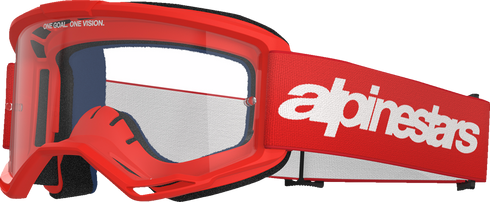 ALPINESTARS GOGGLES Vision 3 Goggle - Wordmark - Red - Clear Lens 5103325-3067