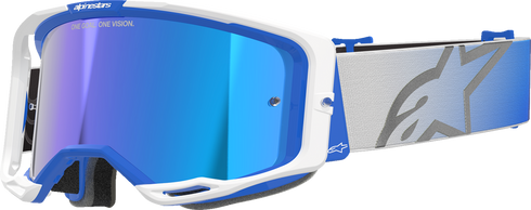 ALPINESTARS GOGGLES Vision 8 Goggle - Corp - Blue/White - Blue Mirror Lens 5101625-7274