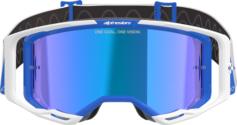 ALPINESTARS GOGGLES Vision 8 Goggle - Corp - Blue/White - Blue Mirror Lens 5101625-7274
