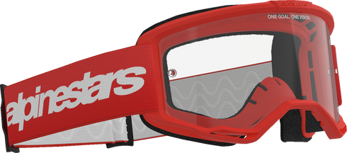 ALPINESTARS GOGGLES Vision 3 Goggle - Wordmark - Red - Clear Lens 5103325-3067