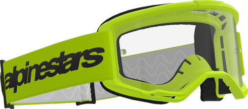 ALPINESTARS GOGGLES Vision 3 Goggle - Wordmark - Yellow - Clear Lens 5103325-5038