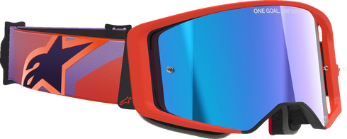 ALPINESTARS GOGGLES Supertech Vision Goggle - Corp - Hot Coral Purple - Blue Mirror Lens 5100326-414