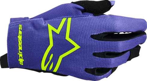ALPINESTARS Youth Radar Gloves - Purple/Fluo Yellow - Small 3541824-3175-S