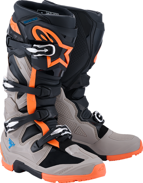 ALPINESTARS Tech 7 Enduro Boots - Black/Warm Gray/Fluorescent Orange - US 14 2010426-1562-14