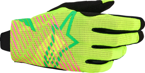 ALPINESTARS Radar Pro Gloves - Green/Fluo Yellow/Fluo Pink - Medium 3560325-6025-M