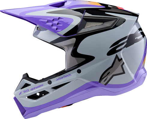 ALPINESTARS Youth SM3 Helmet - Jettson - Glosss Black/Gray/Purple - Small 8303226-9277-YS