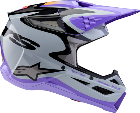 ALPINESTARS Youth SM3 Helmet - Jettson - Glosss Black/Gray/Purple - Medium 8303226-9277-YM