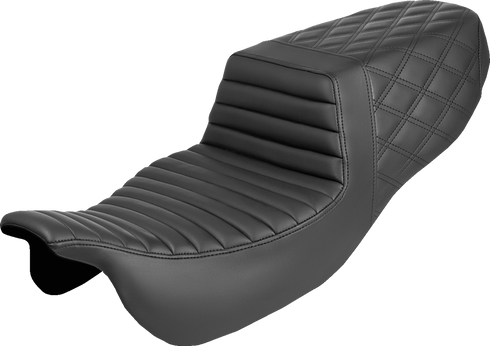 SADDLEMEN Step-Up Seat - Front Tuck-n-Roll/Rear Lattice Stitch - FLRT/FLTRT '15-'25 815-07-176