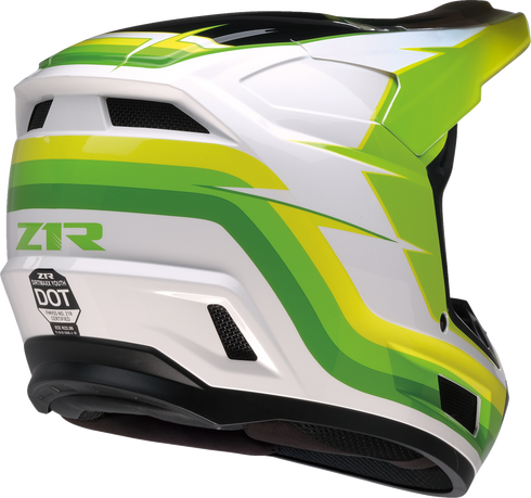 Z1R Youth Dirt Maxx Helmet - Vortex - White/Green - Small 0111-1738