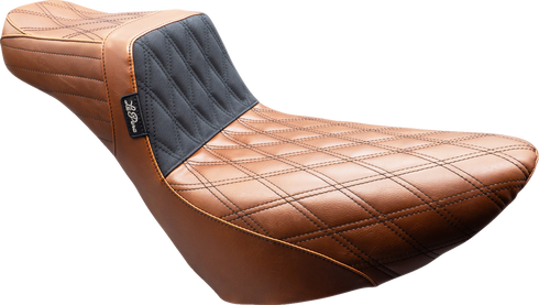 LE PERA Tailwhip Daddy Long Legs Seat - Brown - Double Diamond - Black Stitch - FL/FX '18-'25 LYR-580DLTDV01