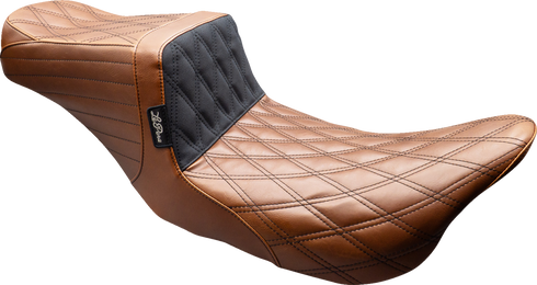 LE PERA Tailwhip Seat - Brown - Double Diamond - Black Stitch - FLT/FLH '08-'23 LK-587TDV01