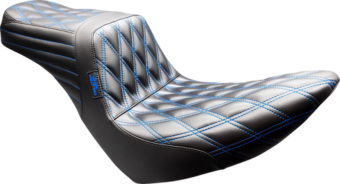 LE PERA Tailwhip Seat - Black - Double Diamond - Blue Stitch - FX/FL '18-'25 LYR-580DD-BE01