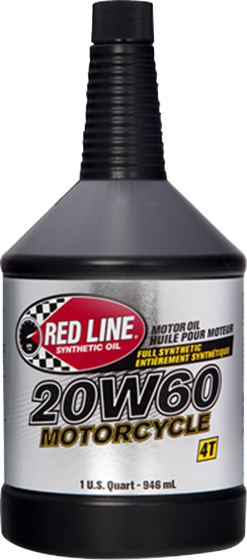 RED LINE SYNTHETIC OIL Motorcycle Oil - 20W60 - 1 US quart 12604