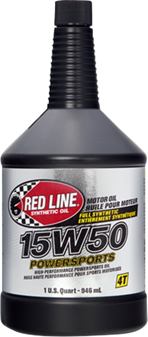 RED LINE SYNTHETIC OIL Powersports Oil - 15W50 - 1 US quart 42104