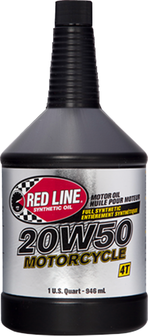 RED LINE SYNTHETIC OIL Motorcycle Oil - 20W50 - 1 US quart 42504