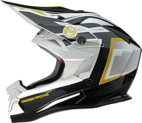 MOOSE OFFROAD MR3 Helmet - F.A.F. - White/Black/Gold - Medium 0110-8929