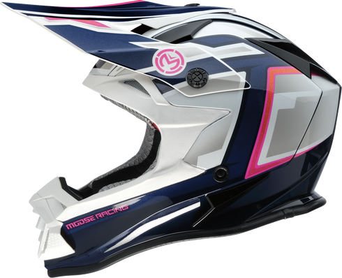 MOOSE OFFROAD MR3 Helmet - F.A.F. - White/Navy/Pink - Medium 0110-8949