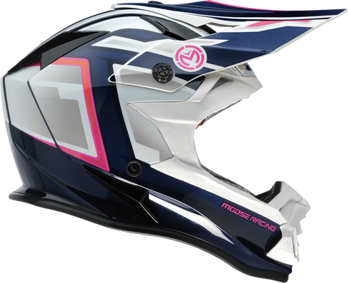 MOOSE OFFROAD MR3 Helmet - F.A.F. - White/Navy/Pink - Medium 0110-8949