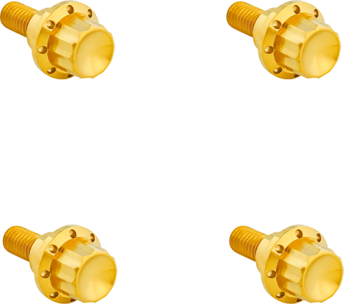 ARLEN NESS Bolt Kit - Windshield - 12-Point - Titanium - Gold 300-811
