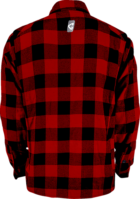 GERBING HEATED CLOTHING 7 V Battery Heated Flannel Shirt - Red/Black - Large GER7VFS-RB-L