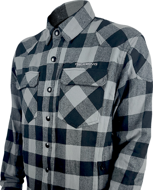 GERBING HEATED CLOTHING 7 V Battery Heated Flannel Shirt - Gray/Black - 2XL GER7VFS-BG-XXL