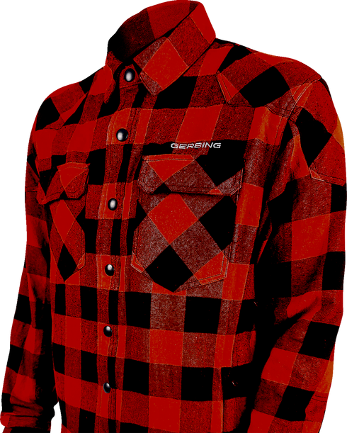GERBING HEATED CLOTHING 7 V Battery Heated Flannel Shirt - Red/Black - Small GER7VFS-RB-S