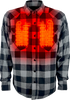 GERBING HEATED CLOTHING 7 V Battery Heated Flannel Shirt - Gray/Black - Medium GER7VFS-BG-M