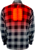 GERBING HEATED CLOTHING 7 V Battery Heated Flannel Shirt - Gray/Black - Medium GER7VFS-BG-M
