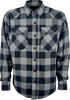 GERBING HEATED CLOTHING 7 V Battery Heated Flannel Shirt - Gray/Black - Large GER7VFS-BG-L