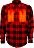 GERBING HEATED CLOTHING 7 V Battery Heated Flannel Shirt - Red/Black - 3XL GER7VFS-RB-3XL
