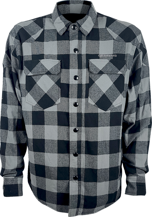 GERBING HEATED CLOTHING 7 V Battery Heated Flannel Shirt - Gray/Black - 3XL GER7VFS-BG-3XL