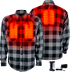GERBING HEATED CLOTHING 7 V Battery Heated Flannel Shirt - Gray/Black - Small GER7VFS-BG-S