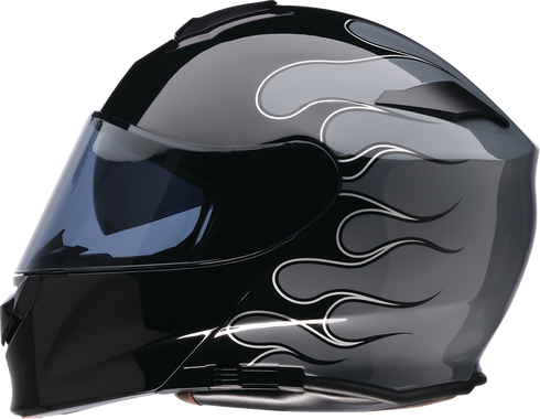 Z1R Solaris 2.0 Modular Helmet - Flame - Black/Gray - Large 0100-2655