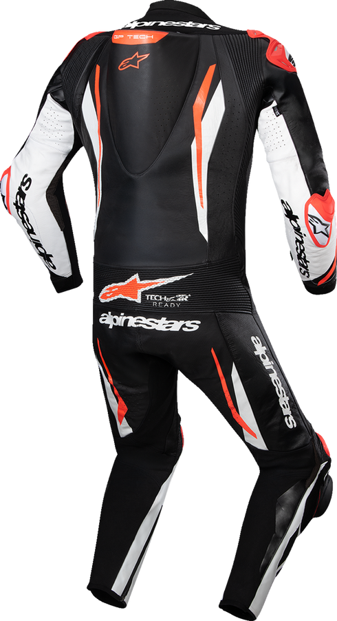 ALPINESTARS GP Tech v5 1-Piece Leather Suit - Black/White/Red Fluo - US 42 / EU 52 3150226-1231-52