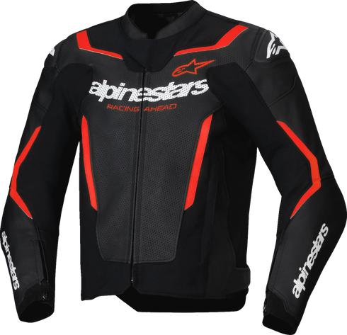 ALPINESTARS GP Force v2 Airflow Leather Jacket - Black/Red Fluo - US 38 / EU 48 3100326-1030-48