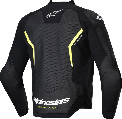 ALPINESTARS GP Force v2 Airflow Leather Jacket - Black/Yellow Fluo - US 40 / EU 50 3100326-155-50
