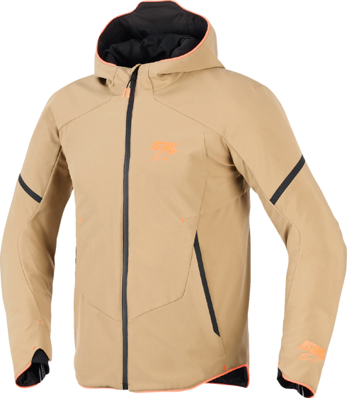 ALPINESTARS Aeroshell Waterproof Jacket - Dark Khaki/Black/Orange Fluo - Large 3200226-8038-L