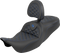 SADDLEMEN RoadSofa™ Tri Gripper Seat - Standard Reach - Blue Stitch - w/ Backrest - FLH/FLT '08-'25 808-07B-210B1