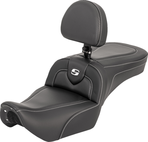 SADDLEMEN RoadSofa™ Seat - with Backrest - Carbon Fiber - RH975 '22-'25 822-11-185BR