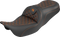 SADDLEMEN RoadSofa™ Tri Gripper Seat - Standard Reach - Orange Stitch - w/o Backrest - FLH/FLT '08-'25 808-07B-21003